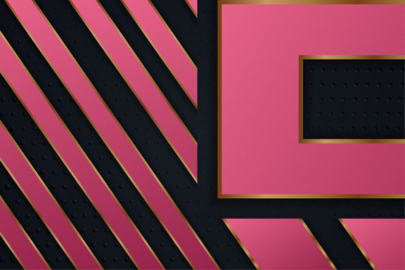Black Pink Gold Geometric Background Design