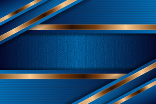 Blue Gold Hexagon Pattern Background