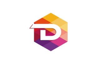 D Letter Colorful Hexagon Logo