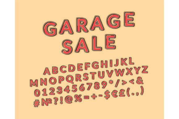 Garage Sale Header Vintage Alphabet Set