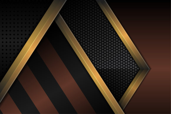 Geometric Background Gold Brown Black