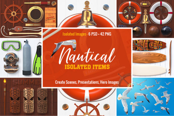 Isolated Nautical Items for Modern Design
