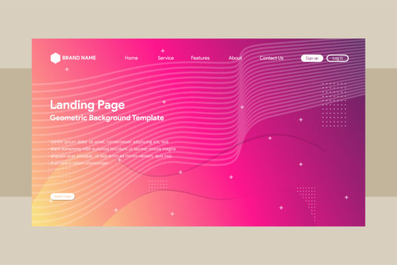 Landing Page Background Pink Line Wave