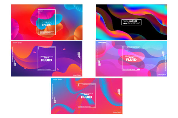 Liquid Flow Fluid Colors Trendy Shapes for Modern Design