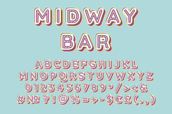 Midway Bar Header Vintage Alphabet Set for Retro Designs
