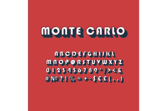 Monte Carlo Vintage Vector Alphabet Set for Retro Designs