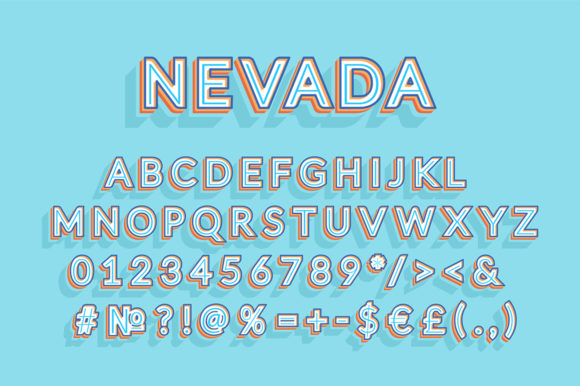 Nevada Header Vintage Alphabet Set: Retro Bold Font