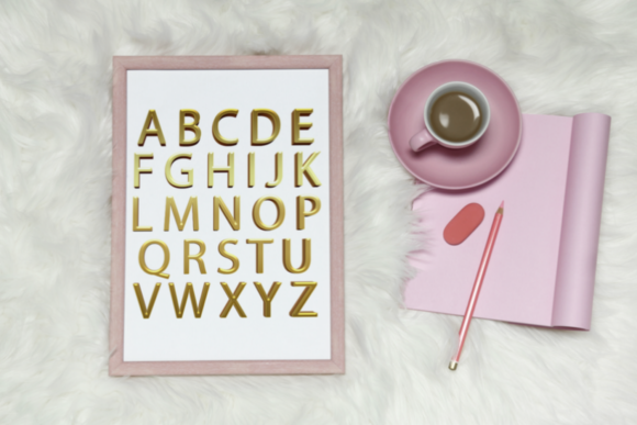 Simple Gold Foil Alphabet, Gold Letters: Elevating Your Designs with 3D Realism