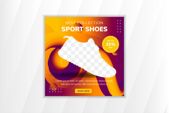 Sport Shoes Liquid Square Banner Orange: A Strategic Asset for Modern Promotion
